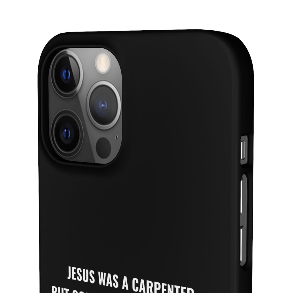Jesus Was A Carpenter But God Was The Electrician™ iPhone Case — Black