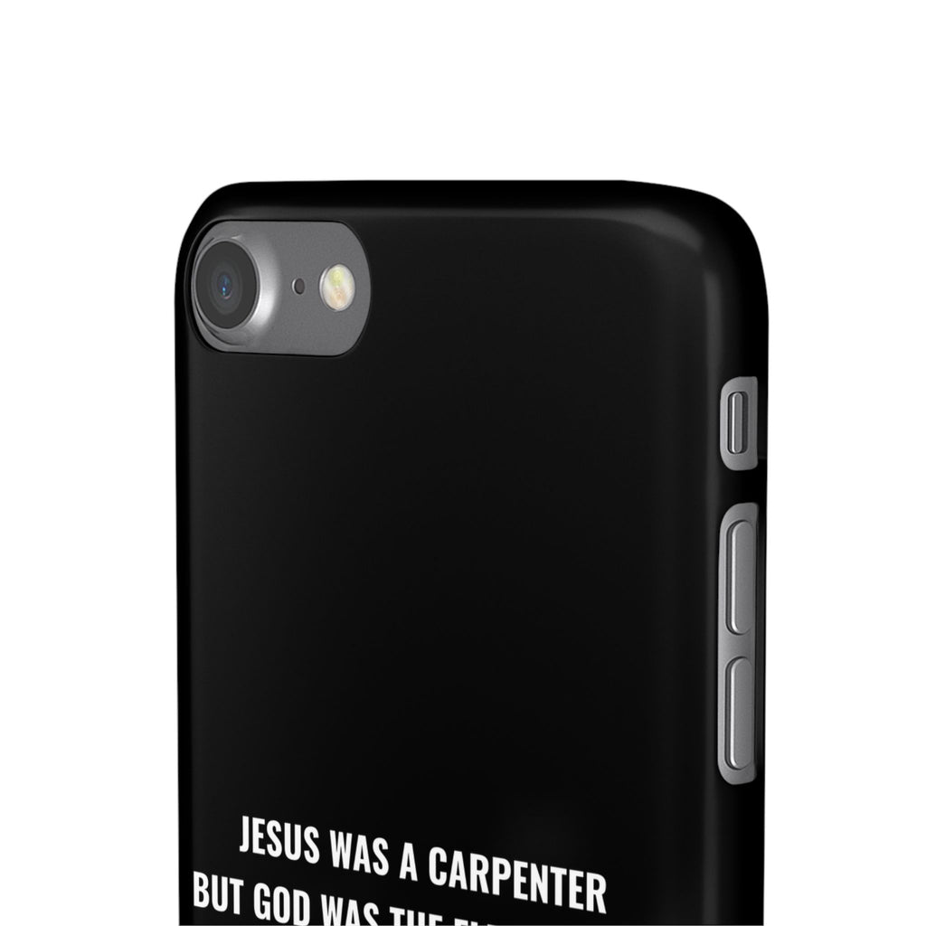 Jesus Was A Carpenter But God Was The Electrician™ iPhone Case — Black