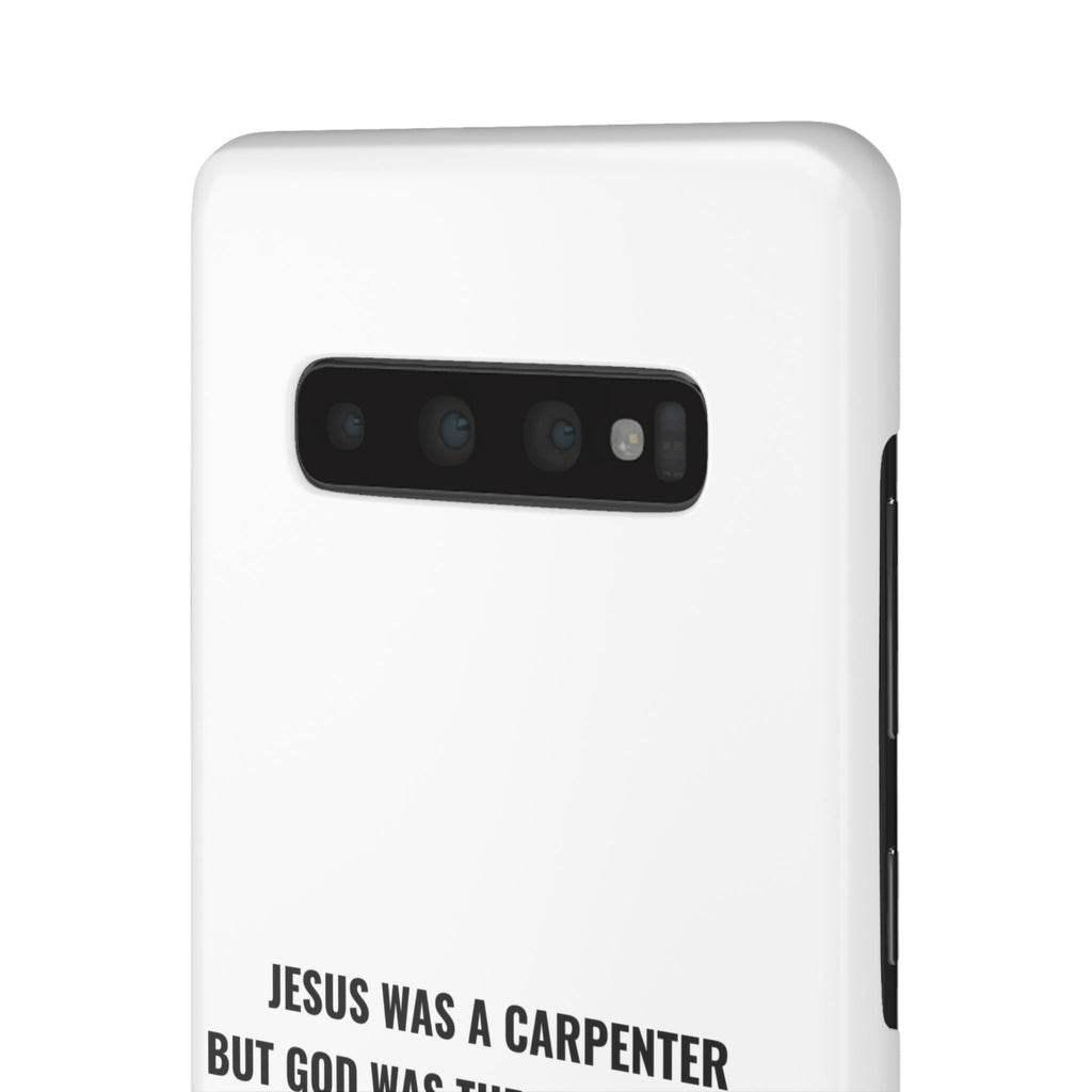 Jesus Was A Carpenter But God Was The Electrician™ Galaxy Case — White