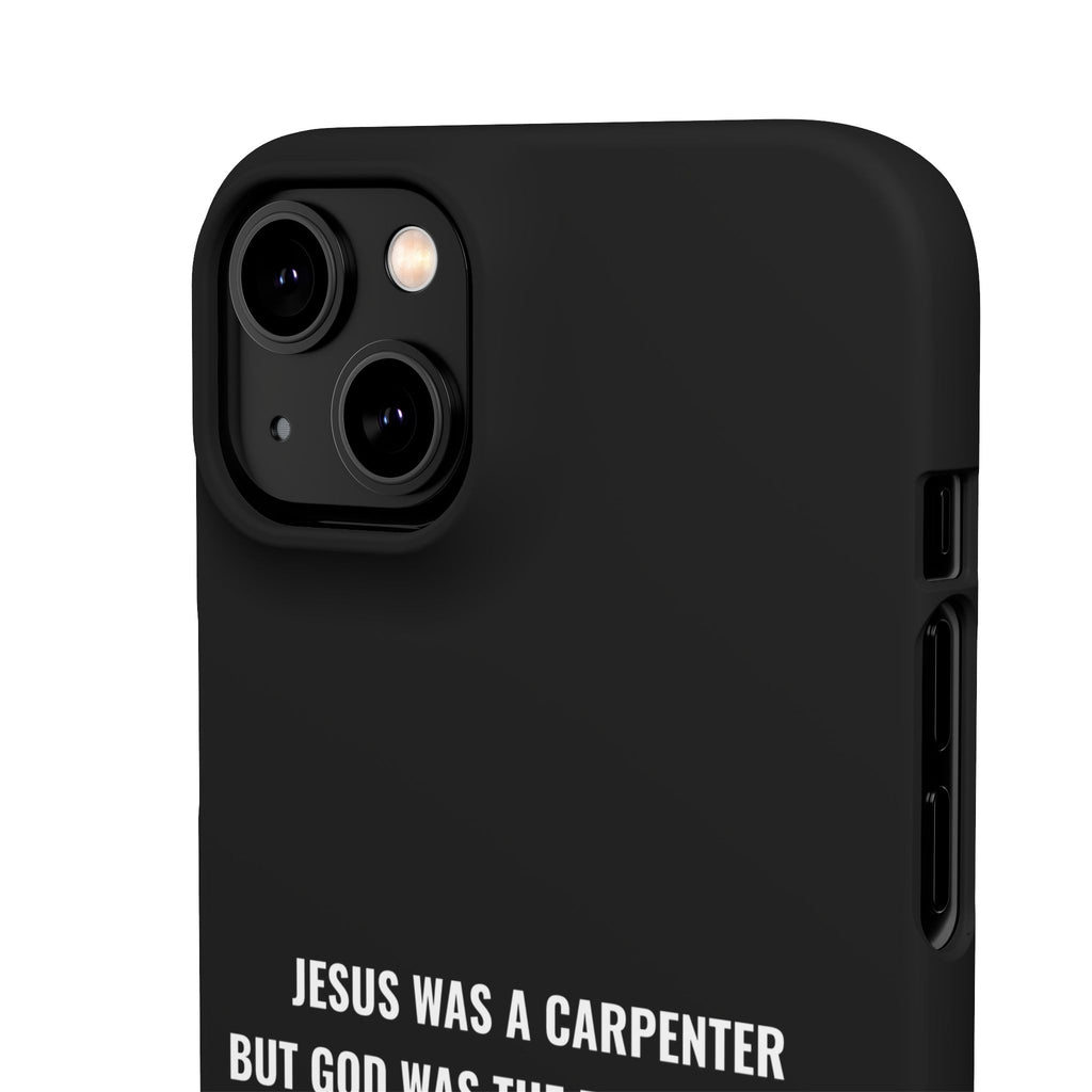 Jesus Was A Carpenter But God Was The Electrician™ iPhone Case — Black