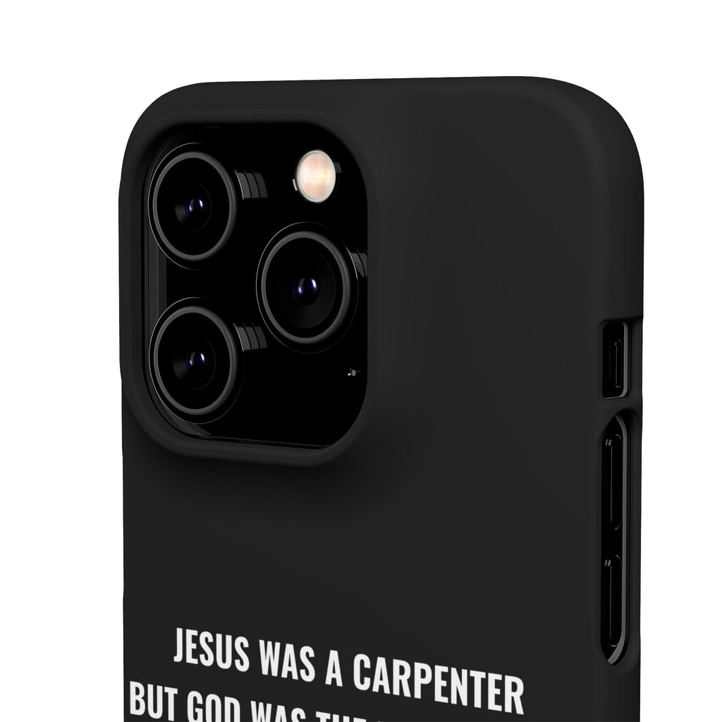 Jesus Was A Carpenter But God Was The Electrician™ iPhone Case — Black