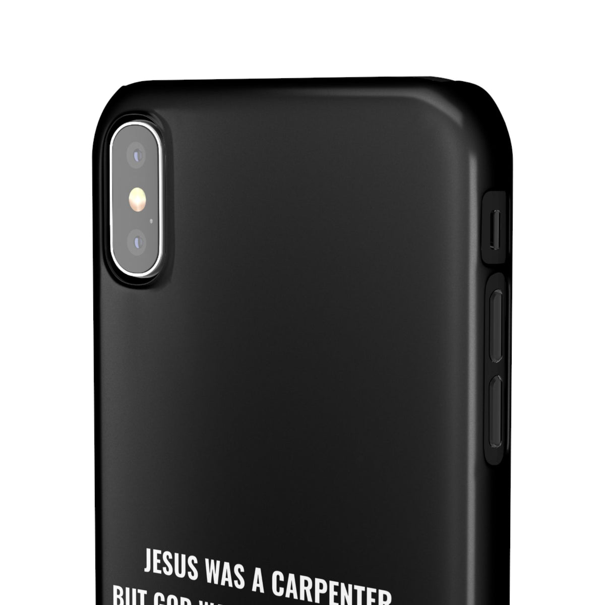 Jesus Was A Carpenter But God Was The Electrician™ iPhone Case — Black