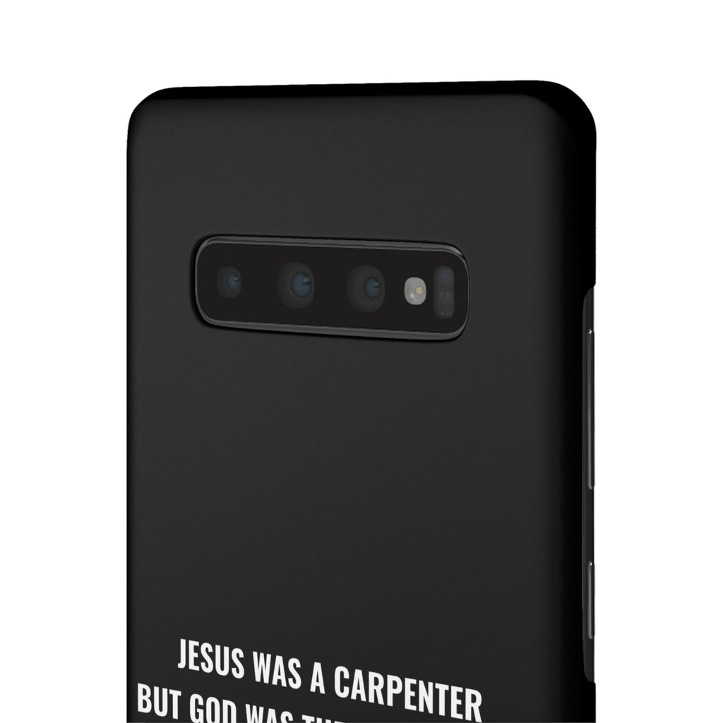 Jesus Was A Carpenter But God Was The Electrician™ Galaxy Case — Black