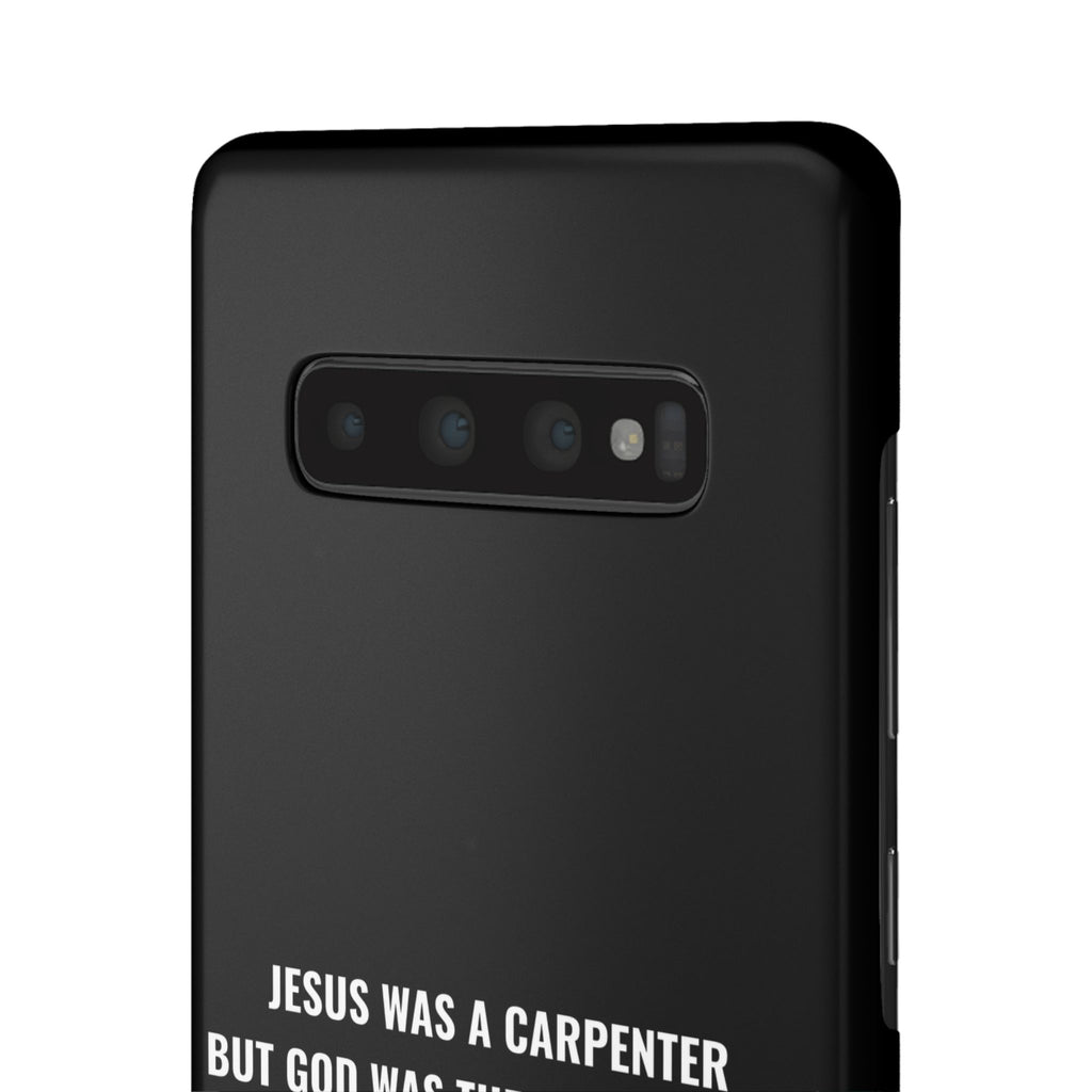 Jesus Was A Carpenter But God Was The Electrician™ Galaxy Case — Black