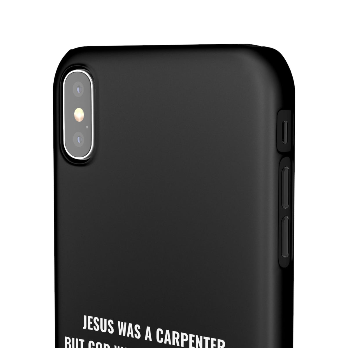 Jesus Was A Carpenter But God Was The Electrician™ iPhone Case — Black