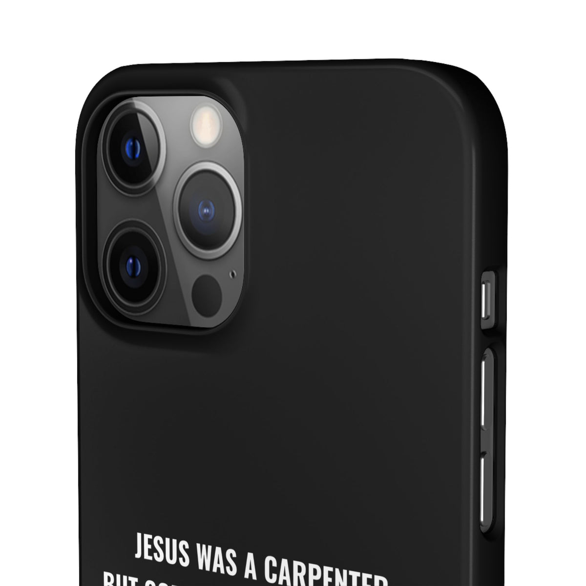 Jesus Was A Carpenter But God Was The Electrician™ iPhone Case — Black
