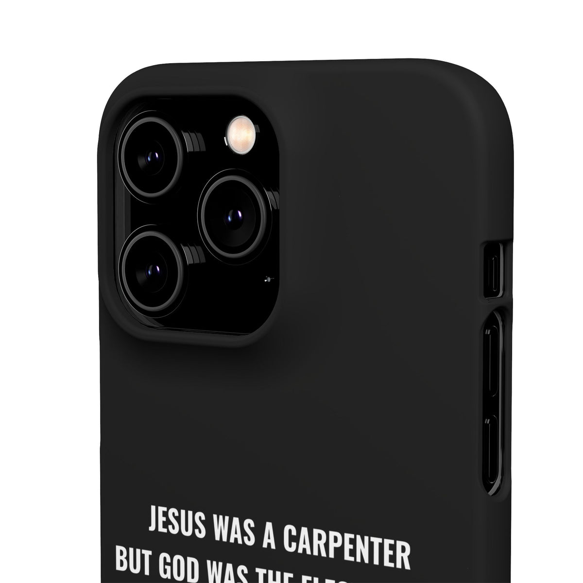 Jesus Was A Carpenter But God Was The Electrician™ iPhone Case — Black